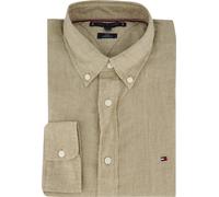 Tommy Hilfiger Chemise beige Button-Down coupe normale Lin