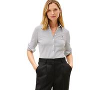 Tommy Hilfiger Chemise en piqué Fin 1985 BTN Down LS WW0WW43528 L/S pour Femme, Blanc (écru/Bleu Marine foncé Ithaca), M, Blanc (écru/Bleu Marine foncé Ithaca), M