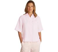 Tommy Hilfiger Chemise Femme Linen Relaxed Manches Courtes, Rose (Light Pink), 34