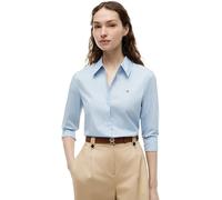 Tommy Hilfiger Chemise Femme Poplin Regular avec Col Pointu, Bleu (Breezy Blue), 38