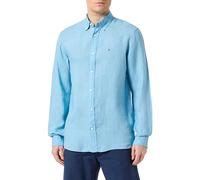 Tommy Hilfiger Pigment Dyed LI Solid RF Shirt MW0MW34602 Chemises décontractées, Bleu (Sleepy Blue), XS Homme