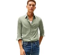 Tommy Hilfiger Chemise Homme Core Hairline Popeline RF MW0MW41399 L/S, Vert, XS, Vert (pin de Montagne/Rayures), XS