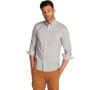 Tommy Hilfiger Chemise Homme Flex Poplin en Coton, Multicolore (Ivory Petal/Night Sky Prt), S