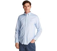 Tommy Hilfiger Chemise Homme Flex Poplin Fake Solid Regular Fit, Bleu (Optic White Prt), S