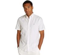 Tommy Hilfiger Chemise Homme Flex Poplin Manches Courtes, Multicolore (Citronella/Optic White), S