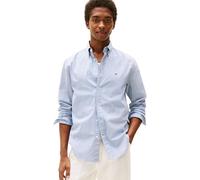Tommy Hilfiger Chemise Homme Flex Poplin Small Tartan en Coton, Bleu (Breezy Blue/Multi Check), XL
