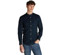 Tommy Hilfiger Chemise Homme Flex Poplin Solid Mao Regular Fit, Bleu (Desert Sky), L