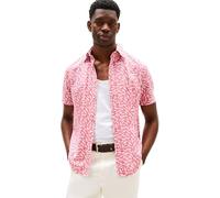 Tommy Hilfiger Chemise Homme Linen Blend Print Manches Courtes, Multicolore (Vintage Rosy/Allover), L