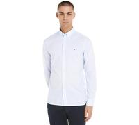 Tommy Hilfiger Chemise Homme Slim Fit Col Pointu, Multicolore (Optic White/Vessel Blue), S