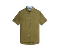 Tommy Hilfiger Cl Linen Blend Solid SS RF Sht Mw0mw42450 S/S T-Shirt, Green (Dark Artichoke), L Hommes