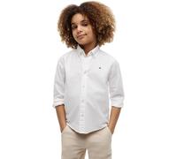 Tommy Hilfiger Chemise Oxford pour garçon Drapeau LS KB0KB10192 L/S Blanc 10 Ans, Blanc (Blanc), 10 Ans