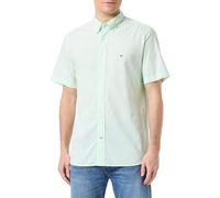 Tommy Hilfiger Flex Gingham RF Shirt S/S MW0MW36144 Chemises décontractées, Vert (Mint Gel/Optic White), L Homme