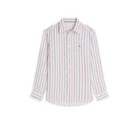 TOMMY HILFIGER Chemise 'Regular Fit Textured Stripe Pure' opal / rouge cerise / blanc, Taille S