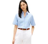 Tommy Hilfiger Ess Poplin SS Shirts Ww0ww48899 Chemise S/S, Blue (Classic Ithaca STP Mesmerizing Blue), S Femme