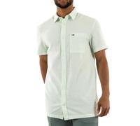Tommy Hilfiger Chemisette Manches Courtes Blanc/Vert Homme Reg Stripe Seers Blanc L