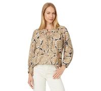 Tommy Hilfiger Chemisier à manches longues et col à volants pour femme, Sky Captain Multi, Taille M