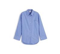 TOMMY HILFIGER Chemisier 'Oversized Fit Stripe Shirttail Hem' bleu roi / blanc, Taille XXL