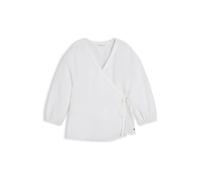 TOMMY HILFIGER Chemisier 'Relaxed Fit Pure Wrap Blouse' blanc, Taille XS