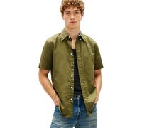 Tommy Hilfiger Chemise MW0MW42450 – mélange lin, manches courtes – vert (Dark Artichoke) XL Homme