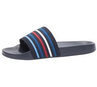 Tommy Hilfiger Claquettes Femme Global Stripes Pool Slide Sandales de Bain, Bleu (Space Blue), 36
