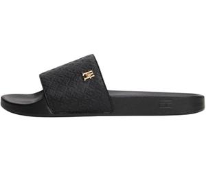 Tommy Hilfiger Claquettes Femme Monogram Élégantes, Noir (Black), 36