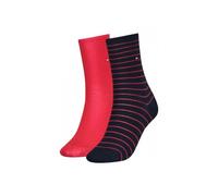 Tommy Hilfiger Classic Chaussettes, Rouge/Bleu Marine, 35/38 (Lot de 2) Femme