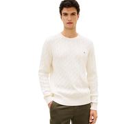 Tommy Hilfiger Classic Cotton Cable Crew Neck Mw0Mw33132 Pull-Over, Yellow (Ivory Petal), L Homme