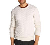 Tommy Hilfiger Classic Cotton Cable Crew Neck Mw0Mw33132 Pull-Over, Yellow (Ivory Petal), M Homme