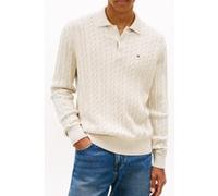 Tommy Hilfiger Classic Cotton Cable Sweater Heathered Oatmilk Taille: L | Pulls Outlet | Homme