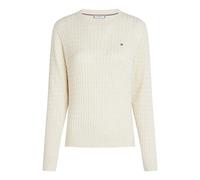 Tommy Hilfiger - CO Cable Fine GG C-Nk LS Sweater - Femme - Pulls - Beige - Taille: 40 FR