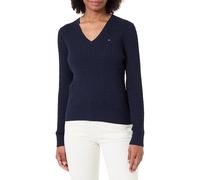 Tommy Hilfiger Co Cable Fine GG V-NK Ls SWT Ww0Ww44987 Pull-Over, Blue (Dark Night Navy), M Femme