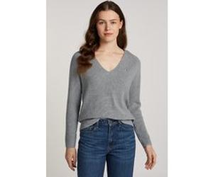 Tommy Hilfiger Co Cardi Stitch V-neck Standard Fit Medium Grey Taille: XL | Pulls en Maille Outlet | Femme | Gris