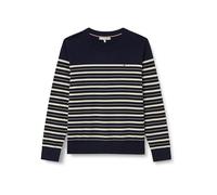 Tommy Hilfiger CO Jersey Fine GG LS C-NK SWT WW0WW44984 Pull pour Femme Bleu Marine foncé/Calico Multi STP 3XL, Bleu (Dark Night Navy/Calico Multi STP), 3XL Grande Taille