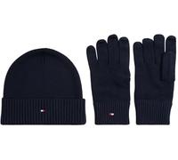 Tommy Hilfiger Coffret Cadeau Homme Flag Écharpe et Bonnet, Bleu (Space Blue), Taille Unique