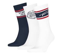Tommy Hilfiger College Giftbox Crew Sock, Blanc, 43-46 (Lot de 3) Mixte