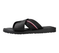 Tommy Hilfiger Sandales plates Core Hilfiger Lth Criss C FM0FM05783 pour homme, noir (noir), pointure 43