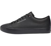 Tommy Hilfiger Core Low Top Baskets en Cuir vulcanisé pour Homme, Noir Triple Noir, 44 EU