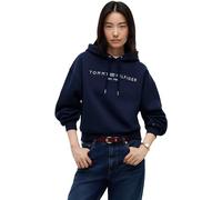 Tommy Hilfiger Corp Logo MDRN Hoodie WW0WW47832 Pull à Capuche pour Femme, Bleu Marine foncé (Dark Night Navy), L, Bleu Marine foncé, L