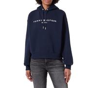 Tommy Hilfiger Corp Logo MDRN Hoodie WW0WW47832 Pull à Capuche pour Femme, Bleu Marine foncé (Dark Night Navy), XL, Bleu Marine foncé, XL