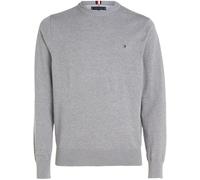 Tommy Hilfiger Pull Homme Essential Cotton Crew Neck en Coton, Gris (Medium Grey Heather), M
