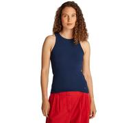 Tommy Hilfiger Débardeur Ajusté Femme Rib Top Stretch, Bleu (Dark Night Navy), L