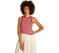 Tommy Hilfiger Débardeur Ajusté Femme Rib Top Stretch, Multicolore (Primary Red/Ecru STP), XXL