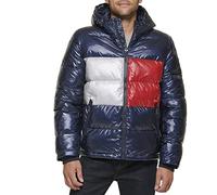 Tommy Hilfiger Doudoune à capuche, manteau alternatif en duvet pour hommes, M