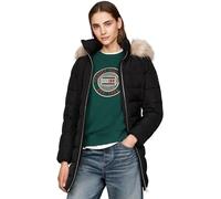 Tommy Hilfiger Doudoune Femme Heritage Down Tyra Coat With Fur avec Poches, Noir (Black), L