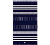 Tommy Hilfiger, Drap de plage ou piscine Fouta avec franges en pur coton Jacquard 90 x 170 cm Breton