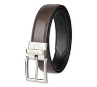 Tommy Hilfiger Dress Reversible Belt with Polished Nickel Buckle Ceinture, Marron foncé/Noir, 42 Homme