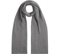 Tommy Hilfiger Écharpe Homme Flag Pima Cotton Cash Côtelée, Gris (Mid Grey Heather), Taille Unique