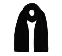 Tommy Hilfiger Écharpe Femme Flag Fluffy Côtelée, Noir (Black), Taille Unique