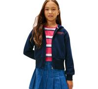 Tommy Hilfiger EMB High Rib Hem Zip Thru Kg0kg08988 Sweat à Capuche zippé, Blue (Dark Night Navy), 4 Ans Fille