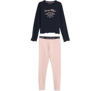 Tommy Hilfiger Ensemble Pyjama Fille Legging Set Manches Longues, Multicolore (Soft Rose/Desert Sky), 10-12 Ans